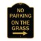 Signmission No Parking on Grass W/ Right Arrow, Black & Gold Aluminum Sign, 18" x 24", BG-1824-23686 A-DES-BG-1824-23686 - alternate 1
